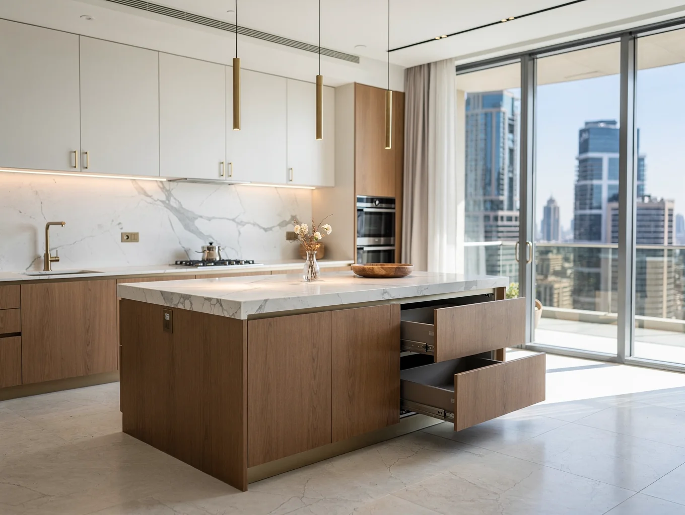 Warm interior detail with natural textures