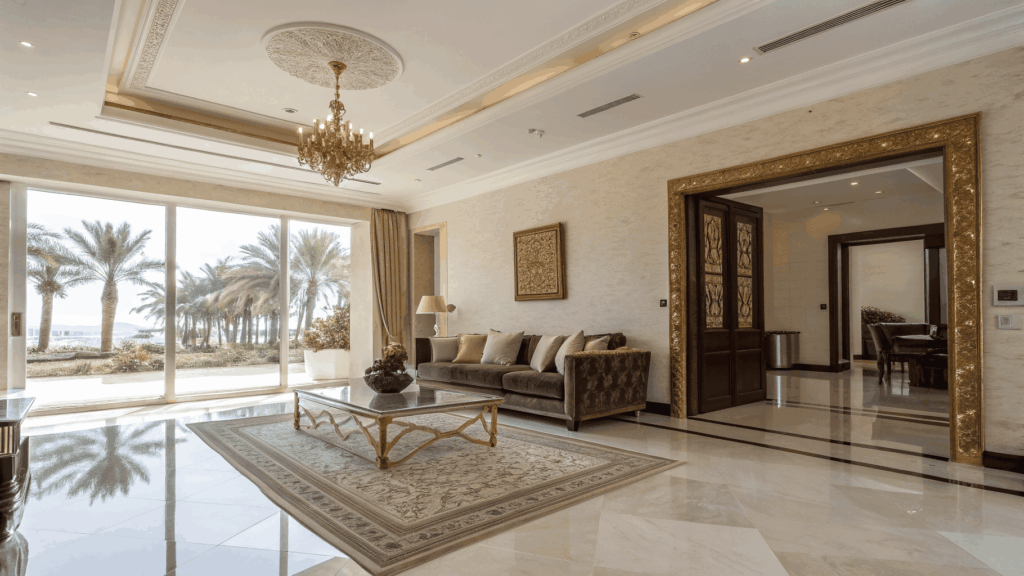 Spacious villa family living area