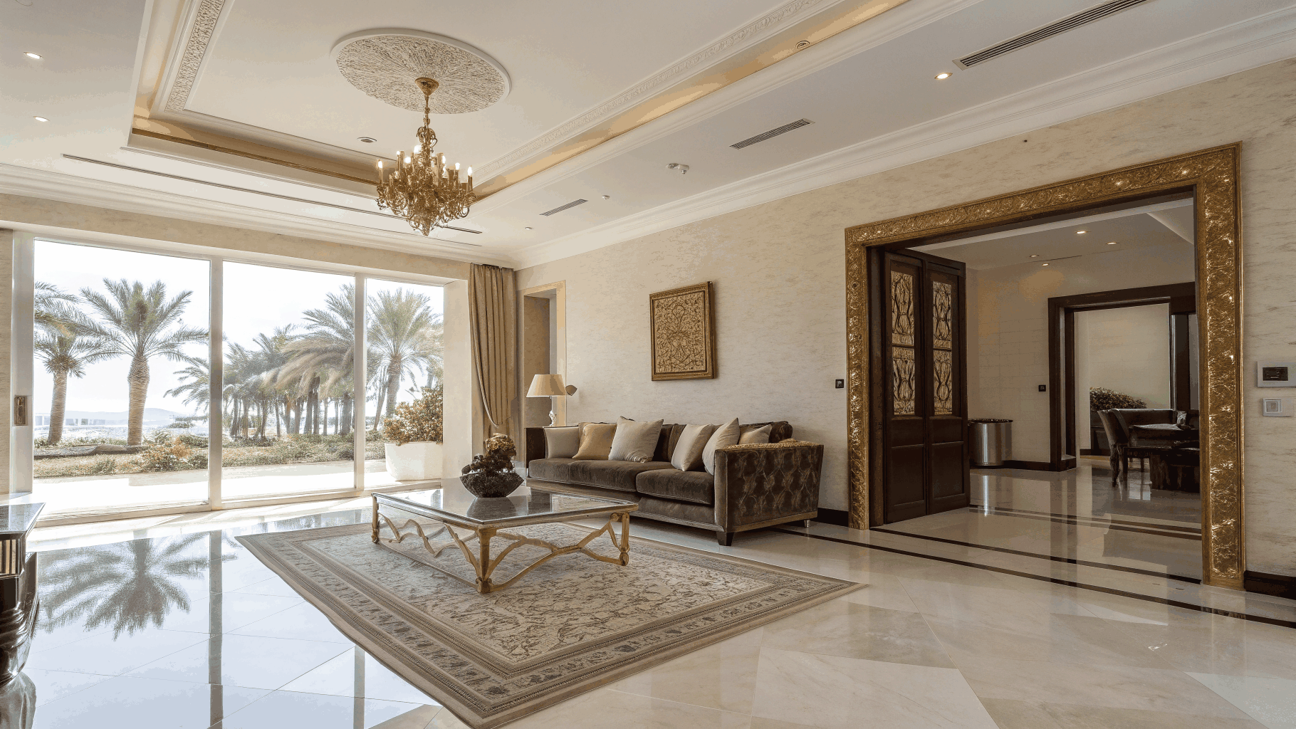 Spacious villa family living area