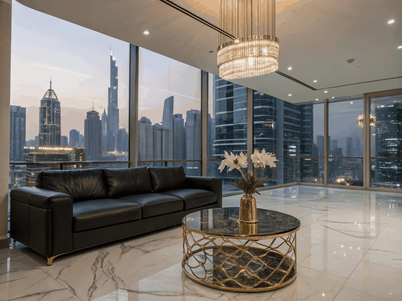 Wide neutral interior with soft daylight